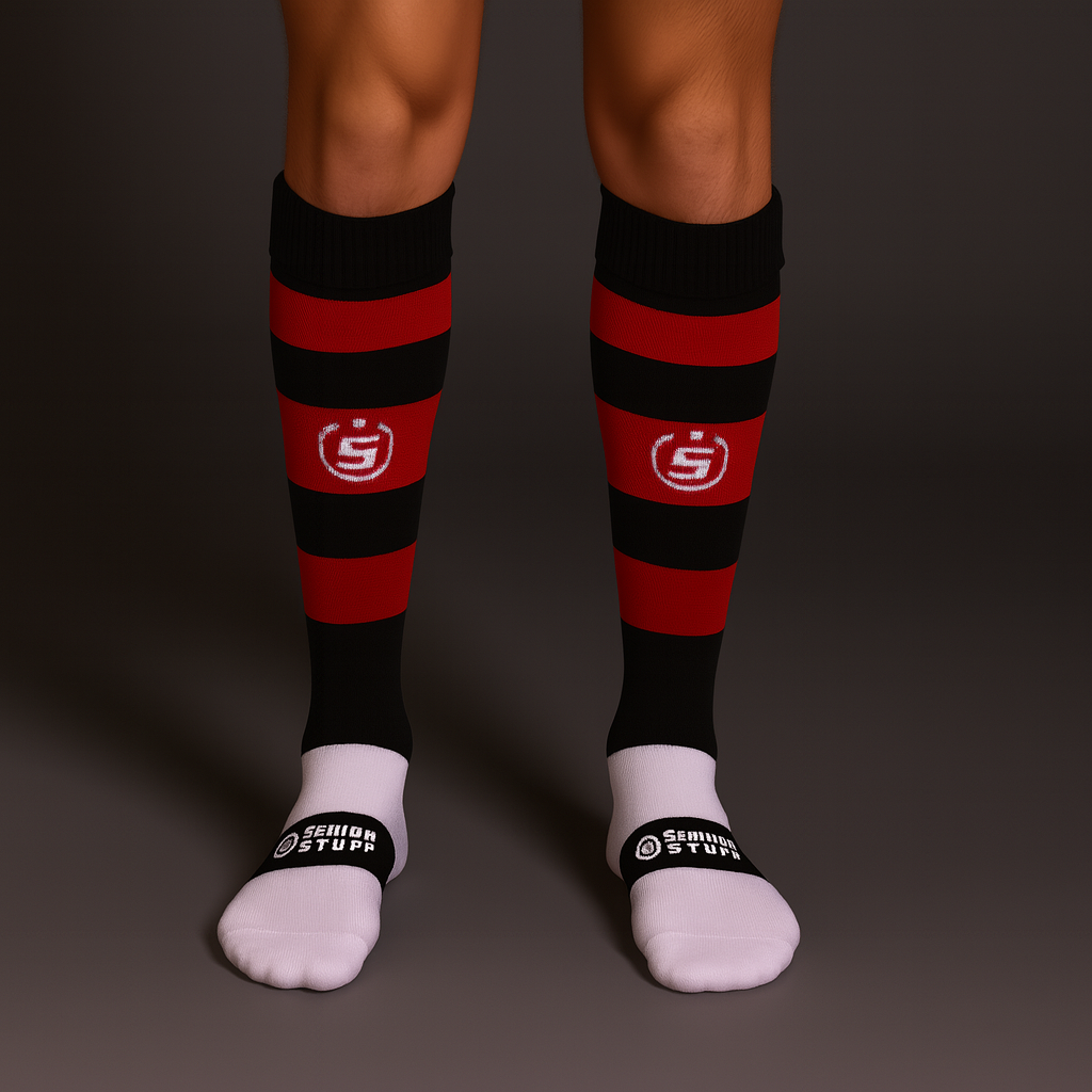 GAMES SOCK - BLACK/RED HOOP